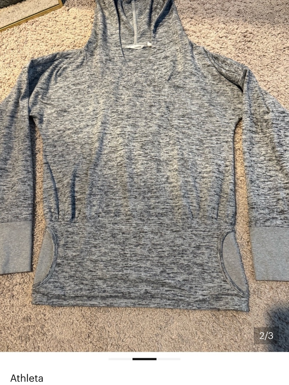 Athleta Heathered Gray Pullover Sweatshirts - 3